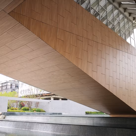 Folheado compacto do revestimento da parede exterior da superfície de madeira laminada